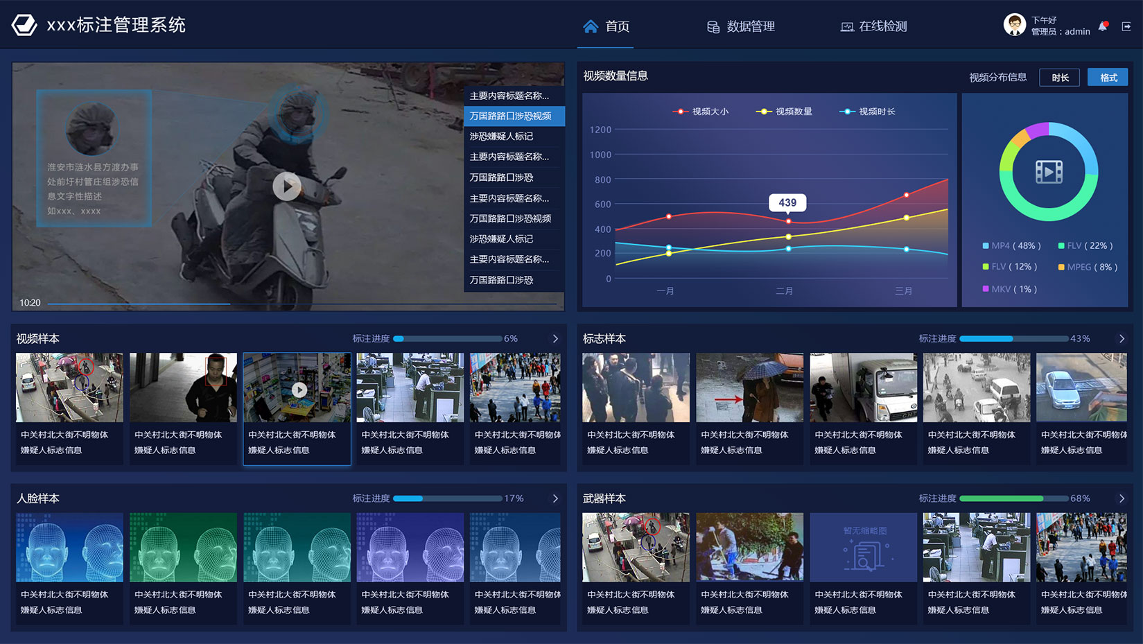 數(shù)碼視訊內(nèi)容生產(chǎn)系統(tǒng)界面設(shè)計標注系統(tǒng)首頁
